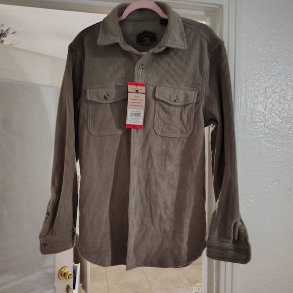 Freedom Foundry taupe long sleeve button down men's shirt outdoorsman size med - Picture 11 of 14